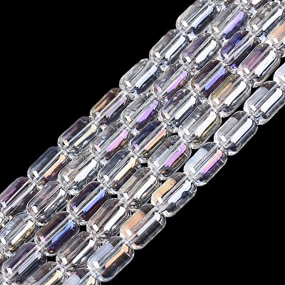 Electroplate Transparent Glass Beads Strands EGLA-Q132-03A-A01-1
