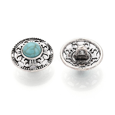Zinc Metal Alloy & Natural Turquoise Buttons BUTT-WH0057-001C-AS-1