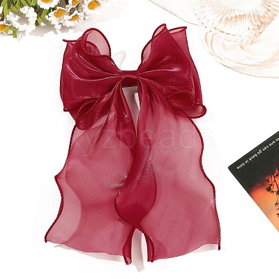 Cloth Long Bowknot Hair Barrettes PW-WG6129B-06-1