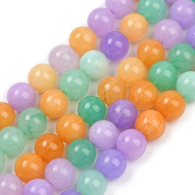 Natural Dyed White Jade Beads Strands G-NH0045-01B-1