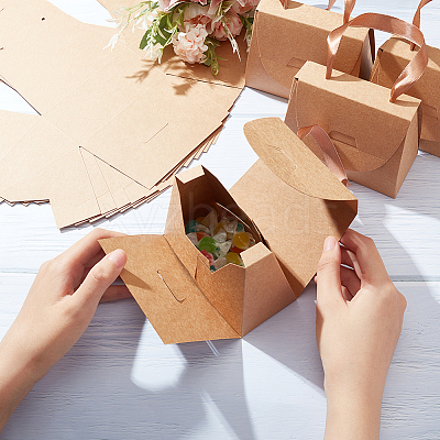 Foldable Kraft Paper Candy Gift Box CON-WH0094-24B-1