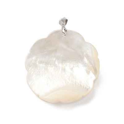 Natural White Shell Pendants BSHE-E029-03P-01-1