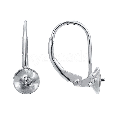 Anti-Tarnish Rhodium Plated 925 Sterling Silver Leverback Earring Findings STER-I017-084I-P-1