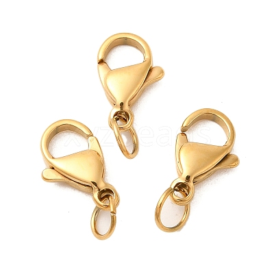 Ion Plating(IP) 304 Stainless Steel Lobster Claw Clasps Hand Polished STAS-AB12-G-02-1