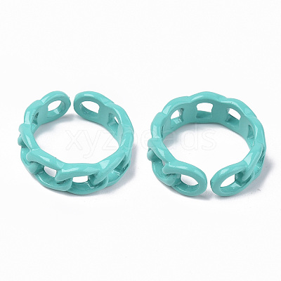 Spray Painted Alloy Cuff Rings RJEW-T011-29F-RS-1