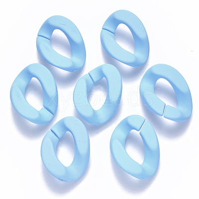Opaque Spray Painted Acrylic Linking Rings OACR-S036-001B-I10-1