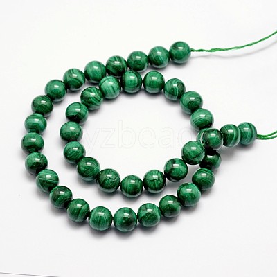 Natural Malachite Beads Strands G-O152-47-8mm-1