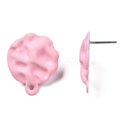 Spray Painted Iron Stud Earring Findings IFIN-N008-015C-1
