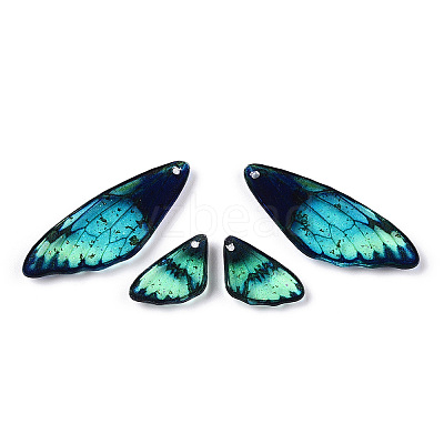 Transparent Resin Wing Earrings Pendants FIND-TAC0006-59F-1
