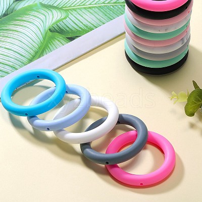 9Pcs Ring Food Grade Eco-Friendly Silicone Focal Beads JX895J-1