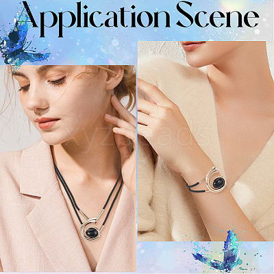 Number 6 Alloy & Acrylic & Wax Cord Double Layer Necklaces & Bracelets Sets for Women SJEW-CY0001-02-1