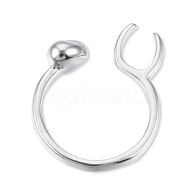 Brass Open Cuff Ring Cadmium Free & Nickel Free & Lead Free RJEW-N039-04P-1