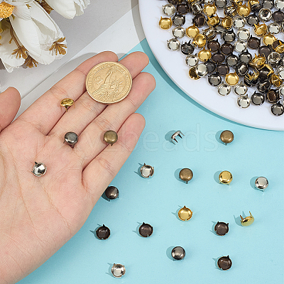 160Pcs 4 Colors Brass Studs Rivets KK-GF0001-23B-1