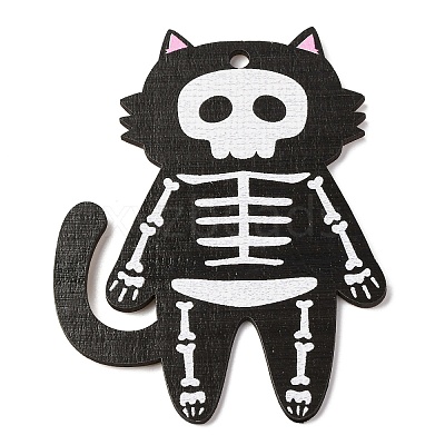 Halloween Printed Wooden Big Pendants WOOD-I016-01C-1