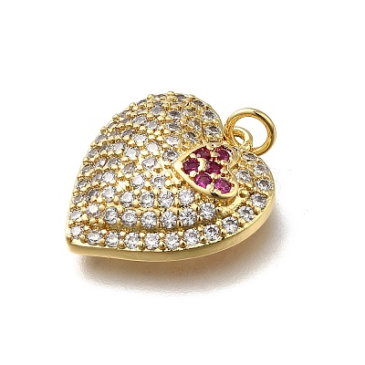 Brass Micro Pave Cubic Zirconia Pendants KK-C090-42G-05-1