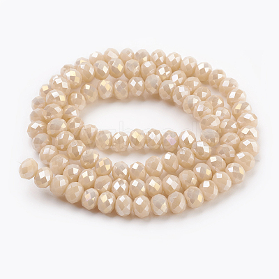 Electroplate Glass Beads Strands GLAA-K027-FR-B01-1