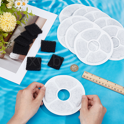 24Pcs 2 Styles Donut Shape & Rectangle Activated Carbon & Non-woven Fabrics Sheet for Pet Water Dispenser Filter Cartridge AJEW-OC0014-71-1