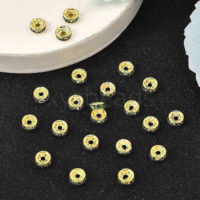 Brass Rhinestone Spacer Beads RB-A014-Z6mm-07G-1