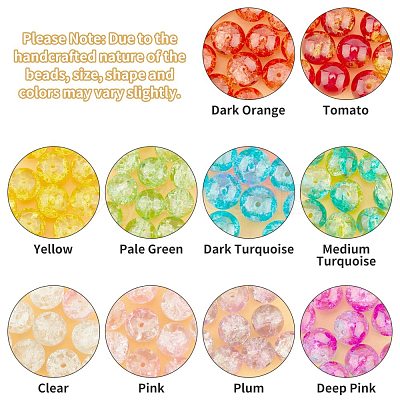 Spray Painted Transparent Crackle Glass Beads Strands CCG-X0005-10mm-B-1