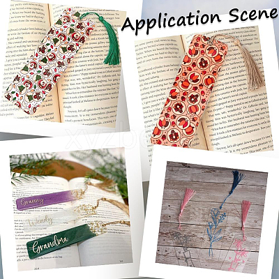 DIY Bookmark Making Kits. with Transparent Acrylic & Polyester Tassel Decoration DIY-SP0001-92A-1