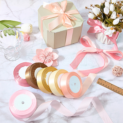 6 Rolls 6 Colors Polyester Ribbon OCOR-CP0001-27A-1