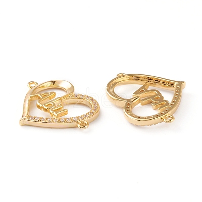 Brass Micro Pave Clear Cubic Zirconia Links ZIRC-J039-11G-1