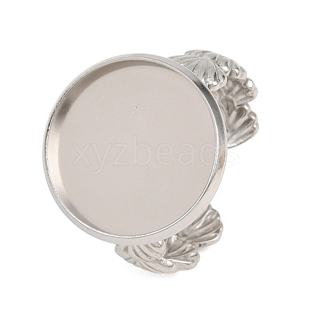 Shell Shape 304 Stainless Steel Cuff Ring Components SA-CBA098D-04P-E-1