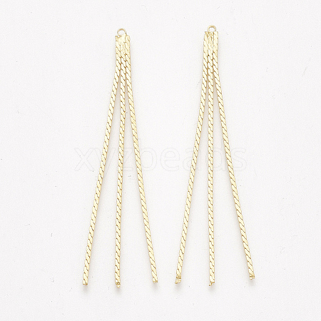 Brass Serpentine Chain Tassel Big Pendants X-KK-T035-133G-1