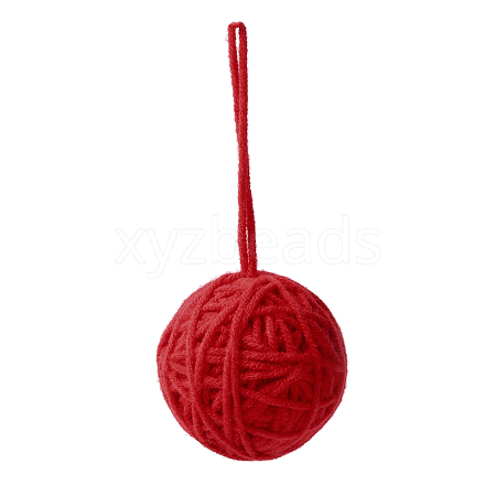 Yarn Knitted Christmas Ball Ornaments AJEW-P106-01A-1