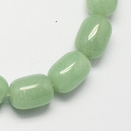 Barrel Shaped Gemstone Natural Green Aventurine Stone Beads Strands X-G-S114-23-1