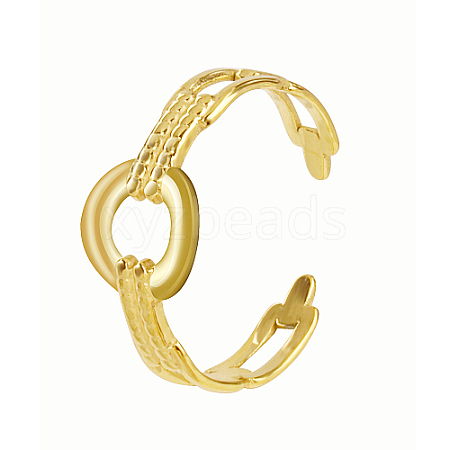 Ring Shape Stainless Steel Open Cuff Rings for Women WX5290-1-1