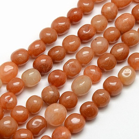 Natural Red Aventurine Nuggets Beads Strands G-L154-12-1