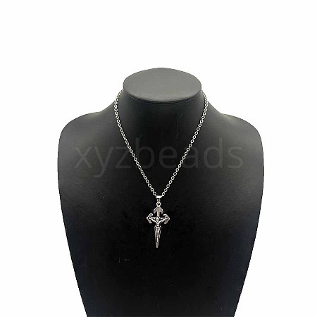 Vintage Zinc Alloy Cross Pendant Necklace for Men Women IU0764-3-1