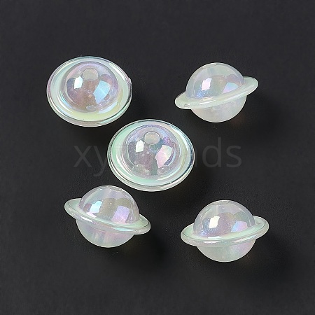 UV Plating Rainbow Iridescent Acrylic Beads PACR-M003-11I-1