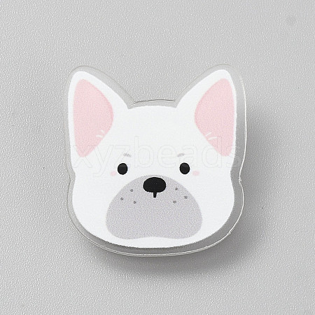 Cartoon French Bulldog Acrylic Brooch JEWB-TAC0016-05L-1