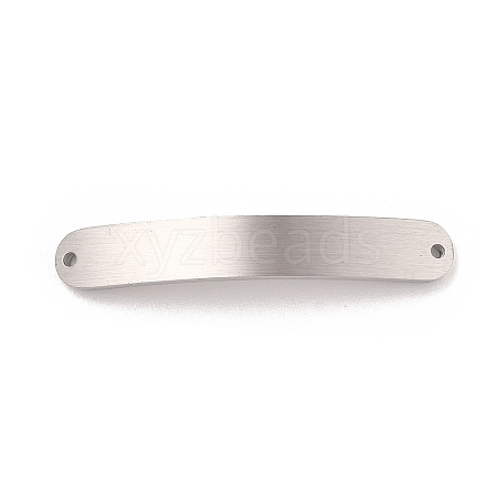 Non-Tarnish 304 Stainless Steel Brushed Curved Rectangle Connector Charms STAS-R222-03P-1