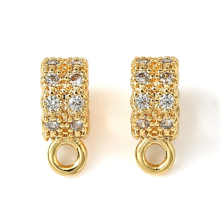 Brass Brass Micro Pave Cubic Zirconia Tube Bails KK-M277-09B-G-1