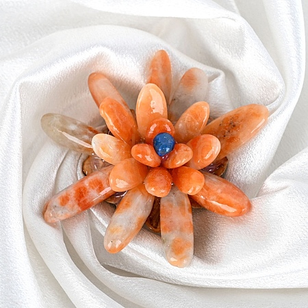 Flower Natural Orange Quartz Chips Ornaments PW-WG8C1CC-02-1