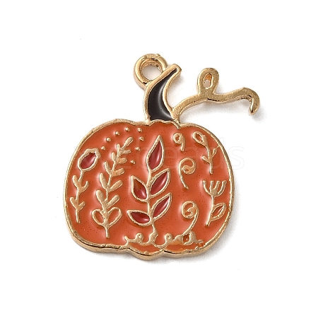 Thanksgiving Day Golden Tone Alloy Enamel Pendants ENAM-M002-02E-G-1