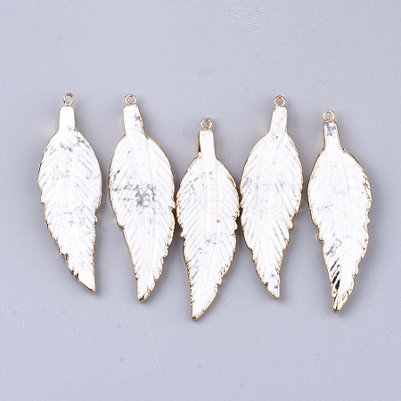 Electroplate Natural Howlite Big Pendants G-S344-66D-1