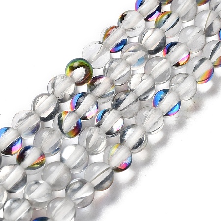 Synthetic Moonstone Beads Strands G-P528-J01-08-1