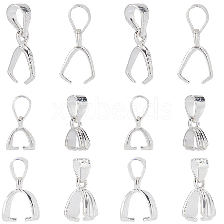 SUNNYCLUE 6Pcs 3 Style 925 Sterling Silver Pendants Bails STER-SC0001-29-1