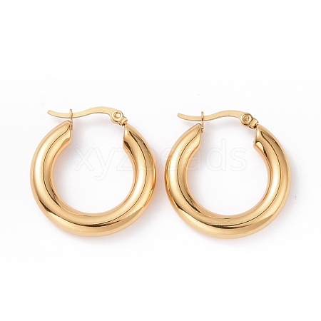 PVD Vacuum Plating 304 Stainless Steel Chunky Hoop Earrings for Women EJEW-G298-09G-1