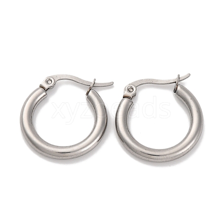 Non-Tarnish Ring 304 Stainless Steel Hoop Earrings for Women Men EJEW-B049-01A-P-1