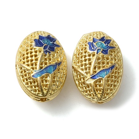 Rack Plating Brass Enamel Beads KK-P276-26B-01G-1