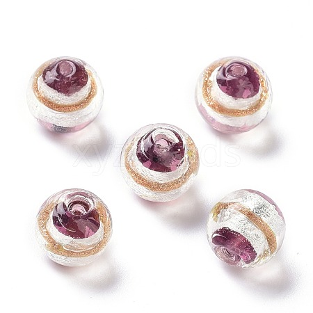 Handmade Silver Foil Lampwork Beads GLAA-Z001-05I-1