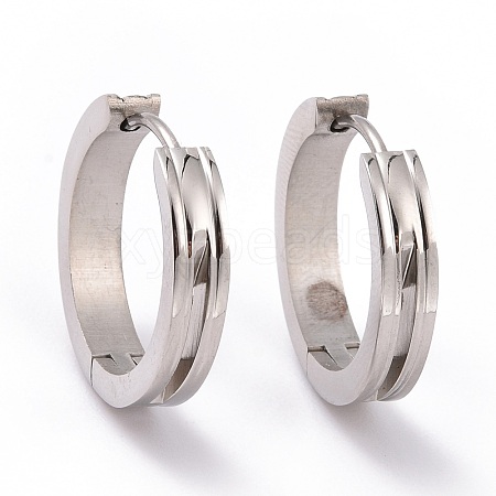 201 Stainless Steel Hinged Hoop Earrings with 304 Stainless Steel Pins for Women EJEW-G298-02P-1
