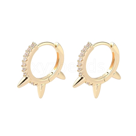 Brass Micro Pave Cubic Zirconia Hoop Earrings EJEW-P259-14G-1