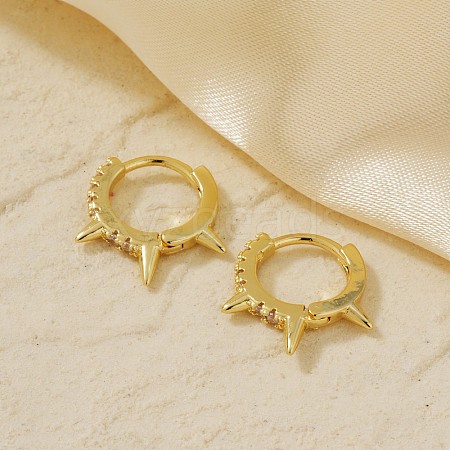 Chic Vintage Geometric Rivet Brass Hoop Earrings AZ5781-1-1