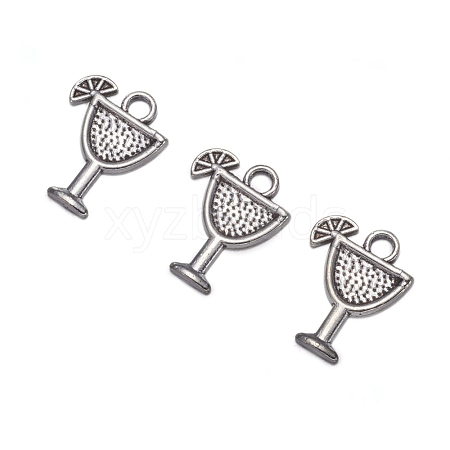 Tibetan Style Tropical drink Alloy Pendants X-TIBEB-A14275-AS-LF-1